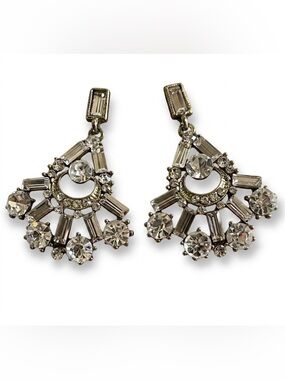 NWT Silver Crystal Chandelier Earrings